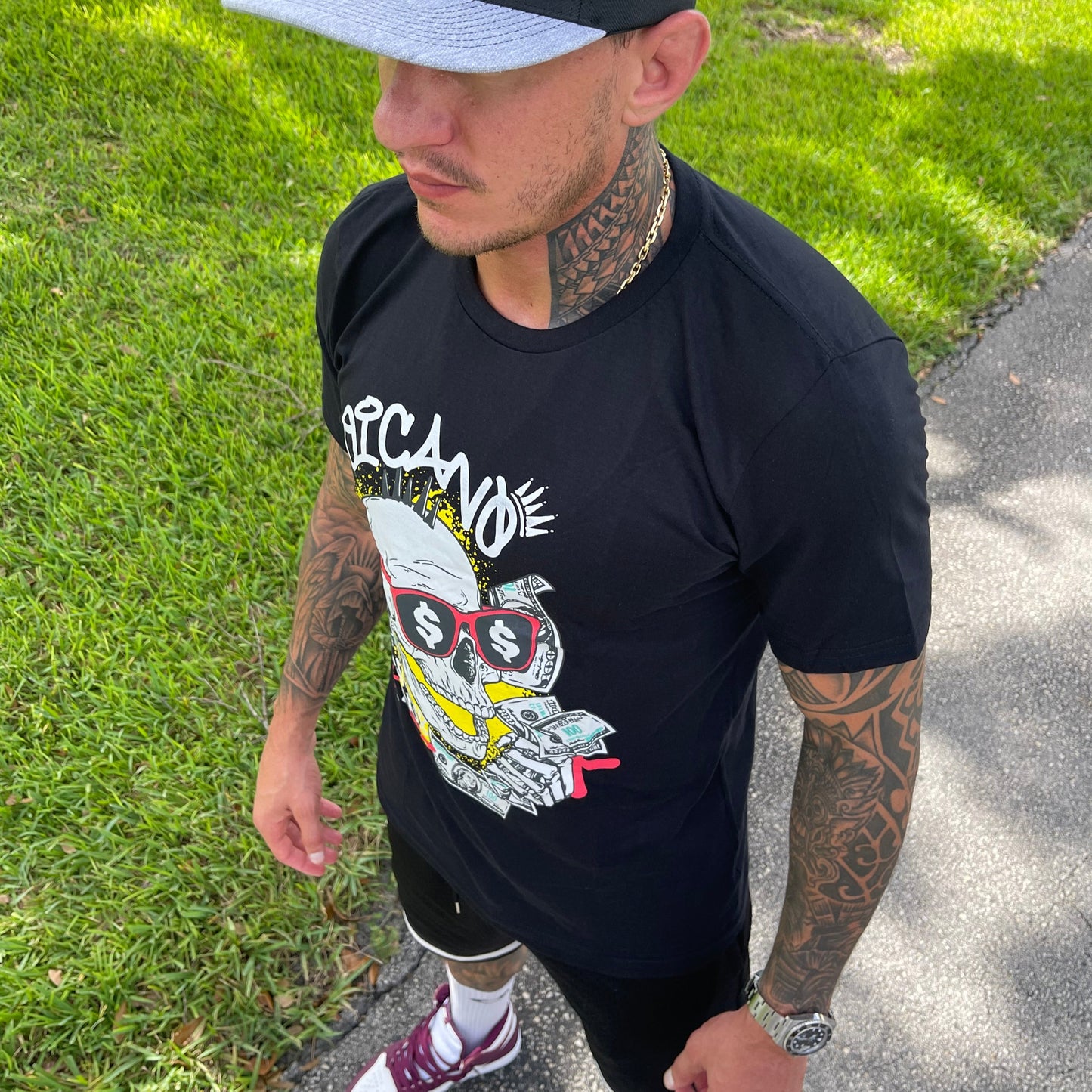 Money Moicano MUST HAVE t-shirt - Black - SKULL design