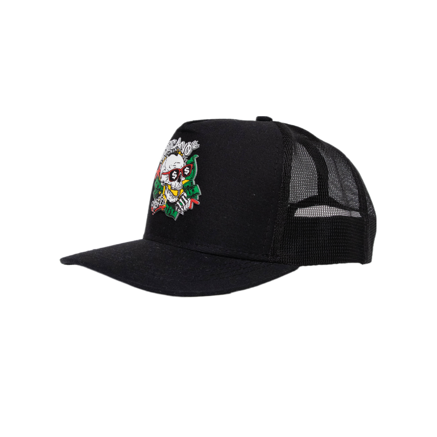 TRUCKER CAP SKULL DESIGN - Black