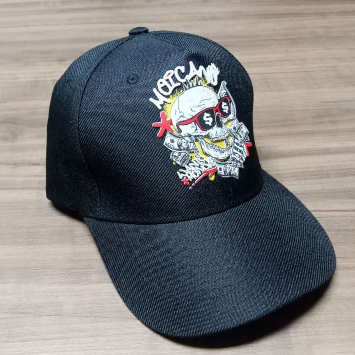 HIGH QUALITY CAP - SKULL MONEY - Black