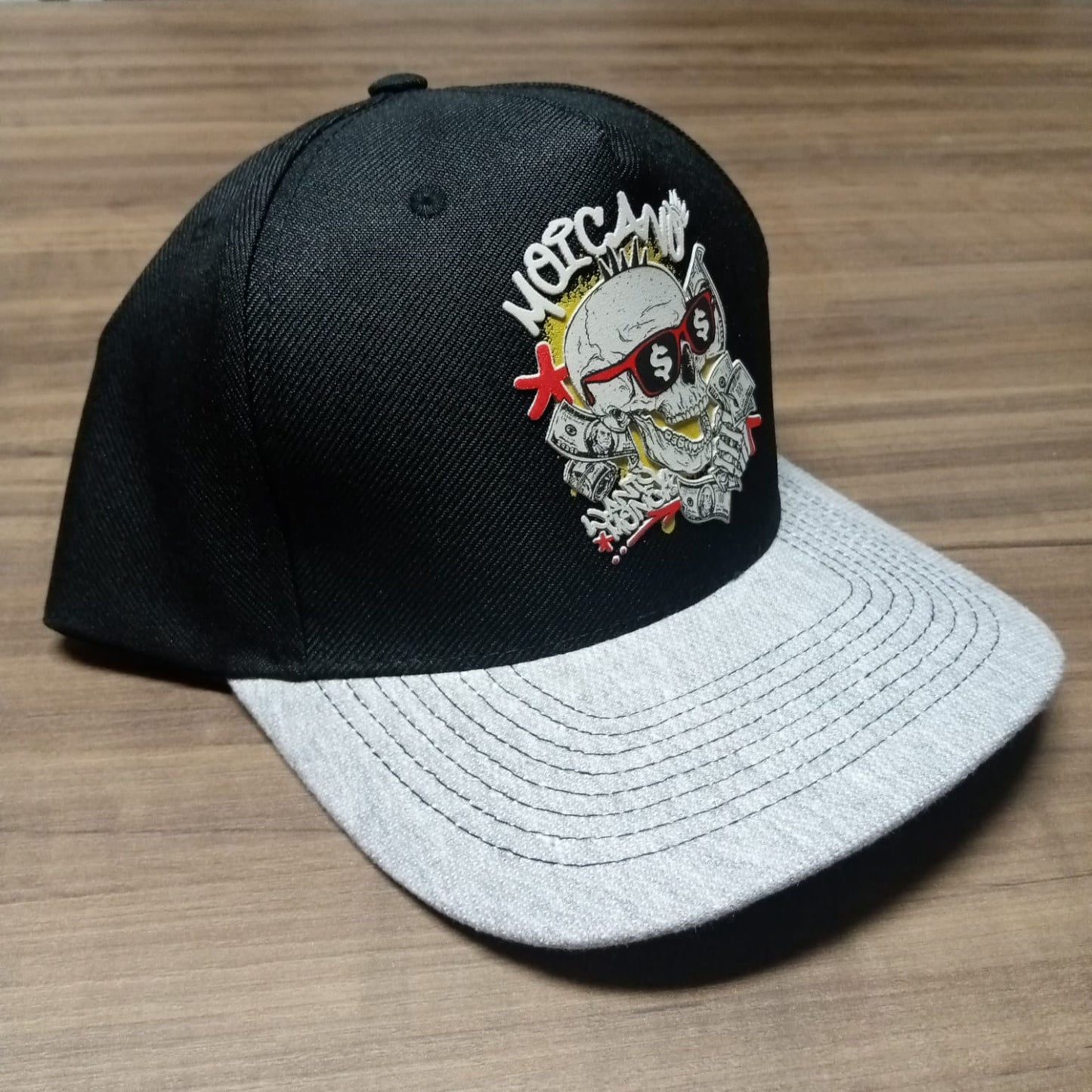 SKULL MONEY CAP - GREAT DESIGN - black and gray